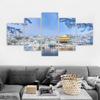 5-teilige Winterlandschaft Poster Park Schnee Szenerie Cuadro Leinwanddrucke Wandkunst für Wohnzimmer Dekorative Gemälde Ohne Rahmen