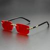 Trendy Rimless Rectangle Sunglasses Frameless Fashion Shades Punk Sunglasses Gradient Men Women UV400 Eyewear Driving