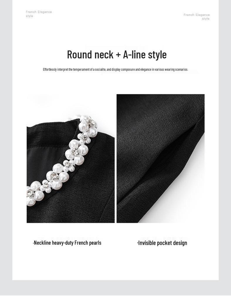 Elegant Beaded Checkered Waist-Hugging Dress for Women