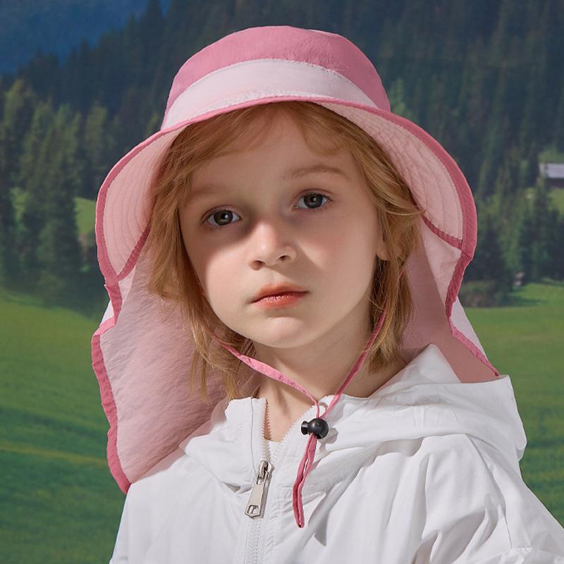Kapelusz przeciwsłoneczny dla dzieci z osłoną na kark, kapelusz wędkarski z szerokim rondem dla niemowląt, chłopców, dziewczynek, na lato, na zewnątrz, regulowany, ochrona UV, 7 kolorów