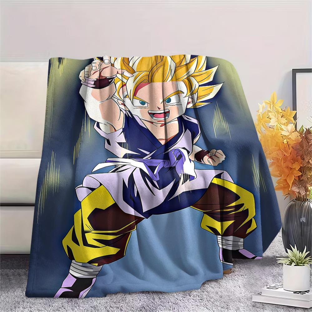 Coperta in Flanella con Stampa Personaggi Dragon Ball, Alta qualità Confortevole per Tutte le Stagioni, Arredamento per la Casa, Calore e Comfort, Perfetta per Regali di Natale