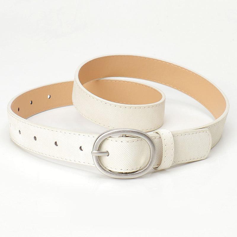 New Women's Belt Personalized Denim Leather Belt Casual Simple Jeans Decorative Pin Buckle Belt Women