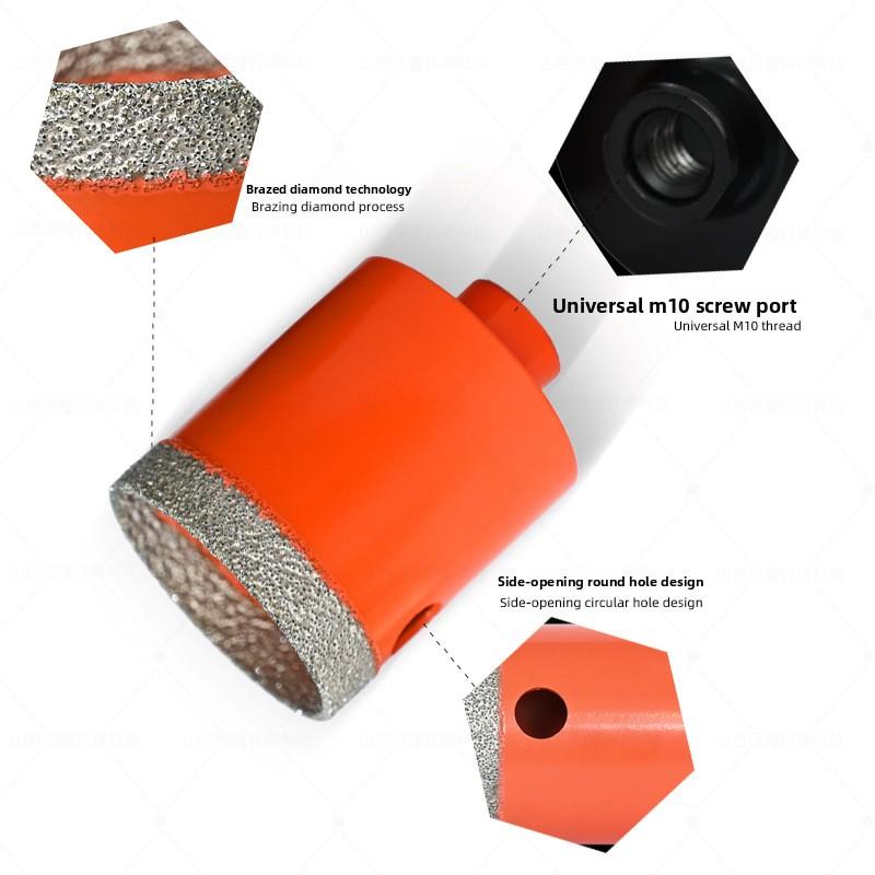 M10 Brazed Diamond Hole Reamer for Angle Grinder Tile Marble Vitrified Brick Anti‑jamming