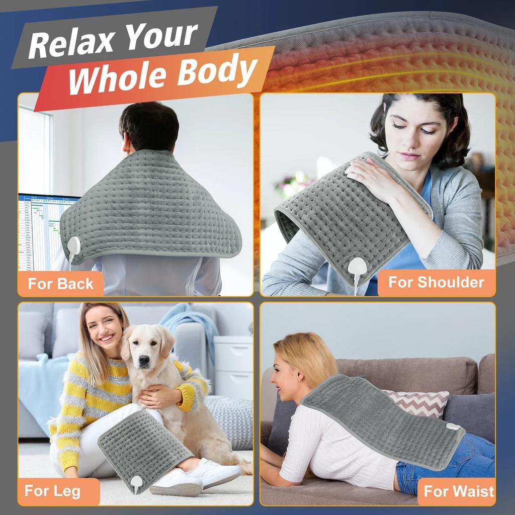 Electric Heating Blanket 9-gear Adjustable Temperature Mat Pad for Shoulder Neck Back Spine Leg Winter Warm Sofa Bed Home Use