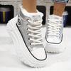 Women's New Winter Thick-Soled Fleece-Lined Warm Height-Increasing Casual Running Shoes and Ankle Boots