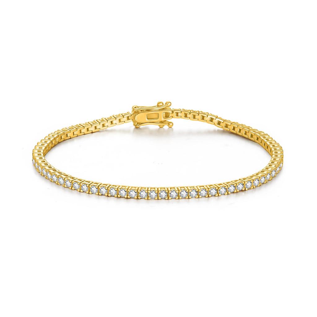 Moissanite 2.5mm Tennis Bracelet for Girls: Thin 925 Silver Luxury Chain