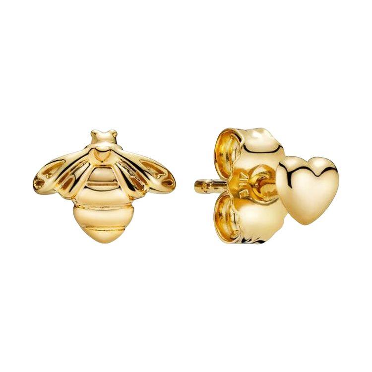 Pandora Shine Heart And Bee Earrings Women earrings 268648C00 Yellow,F
