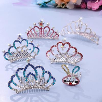 Children's Rhinestone Princess Tiara Hair Comb - Birthday Gift & Baby Hair Accessory