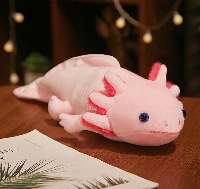 45cm Kawaii Bunte Molch Plüschtier Kuscheltier Niedlicher Axolotl Salamander Flauschiger Plüschfisch Beruhigendes Langes Kissen Kissen Kindergeschenk 45cm