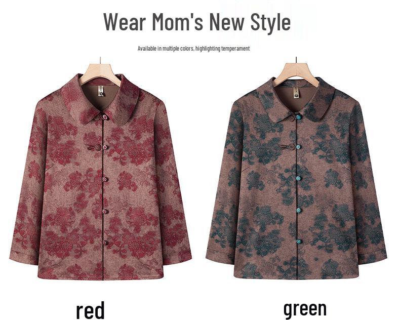Mother's 2026 Lapel Jacket for Middle-Aged Women - Stylish, Loose Fit for Spring & Autumn