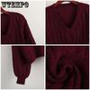 V-neck Twist Sweater Women's Short Casual Jumper Autumn and Winter Warm Pullover OuterWear Loose Sweaters Korean Lazy Style Top