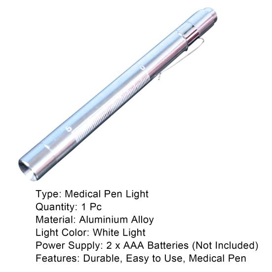 Pen Light Compact Design Easy To Carry Aluminium Alloy LED Pen Light for Nurses