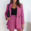 Ladies' Solid Color Suit Collar Jacket, Fashionable Sports And Leisure Suit