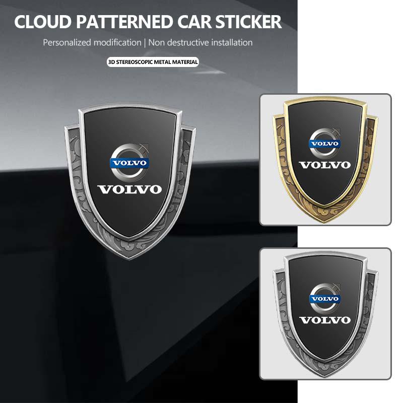 Cloud Motif Car Emblem Aluminum Alloy Auto Body Decoration Sticker For Volvo V40 V60 C30 C70 S60 S80 S90 XC40 XC60 XC70 XC90 T6