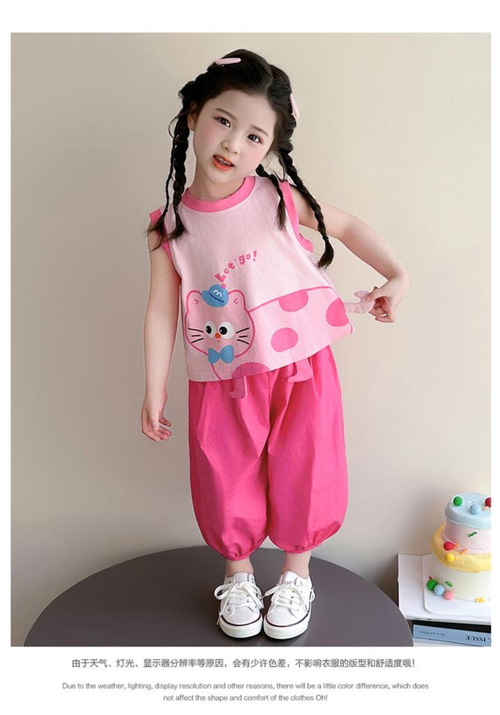 Girls' Summer Set 2026 New Children's Summer Dress Sleeveless Tank Top Two Piece Set Baby Fashionable Summer Thin Clothes