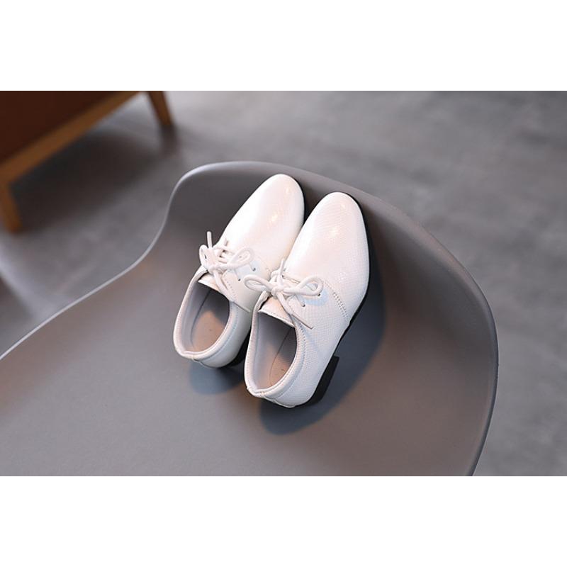 Scarpe in Pelle da Ragazzo Primavera e Autunno Nuove Stile Britannico Stringate Scarpe Singole per Bambini Scarpe Nere da Performance per Bambini e Studenti