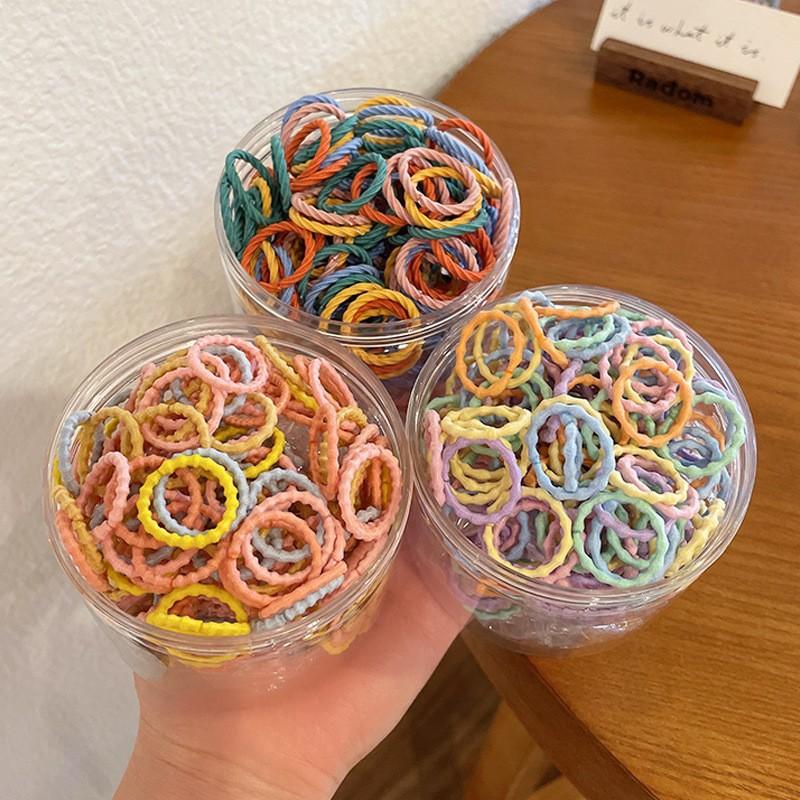 300Pcs/bag Children's Rubber Band Girls Tie Hair Without Hurting Hair Good Elasticity Durable Headband Infant Cute Baby Thumb