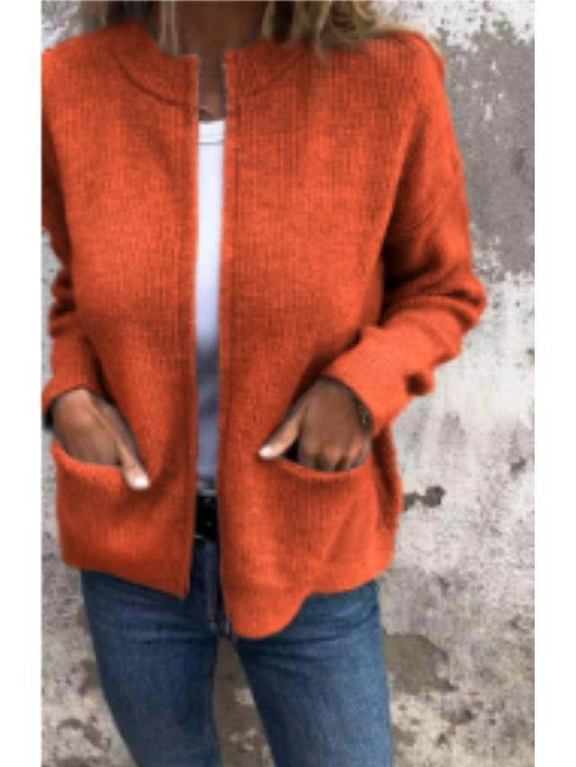 2024 Women's Autumn/Winter Bestseller Casual Stand-Up Collar Zipper Jacket with Pockets