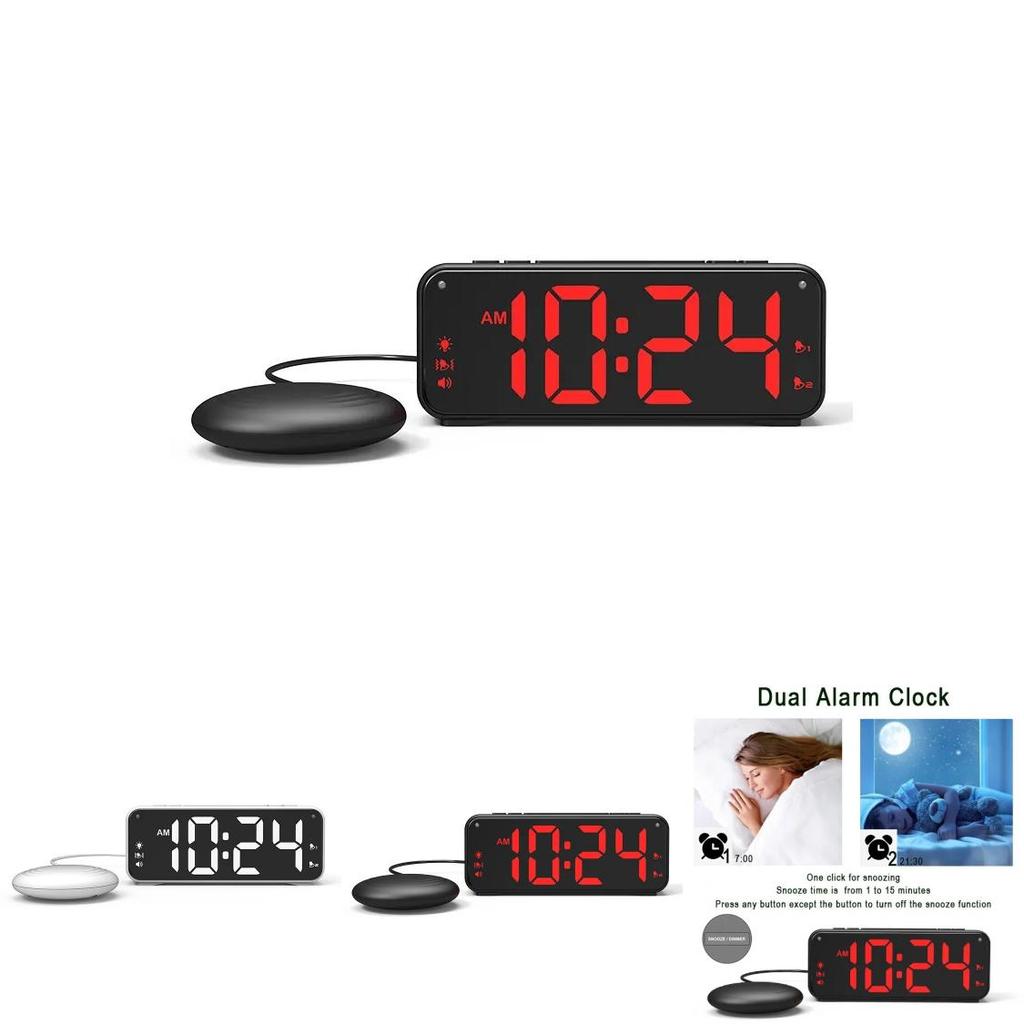 Contemporary Electronic Alarm Clock With Lcd Display And Vibration For Deep Sleep Relief