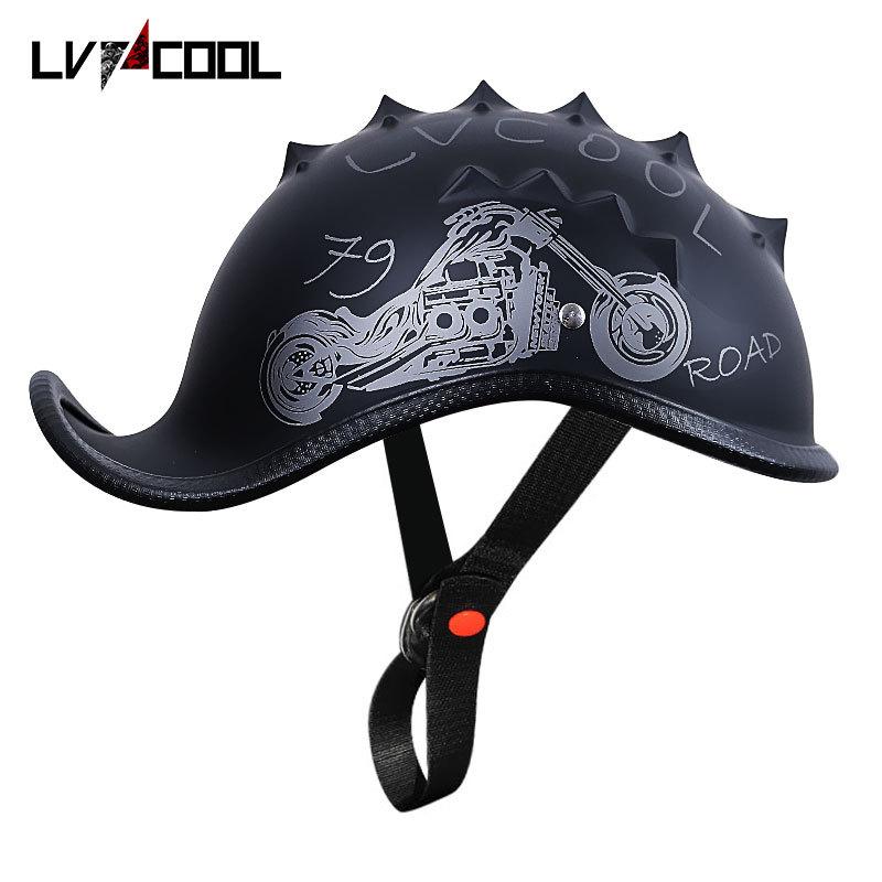 Half face Motorcycle Helmet vintage retro scooter jet helmet Cruiser Vintage Open Face Helmets With Windproof Collar