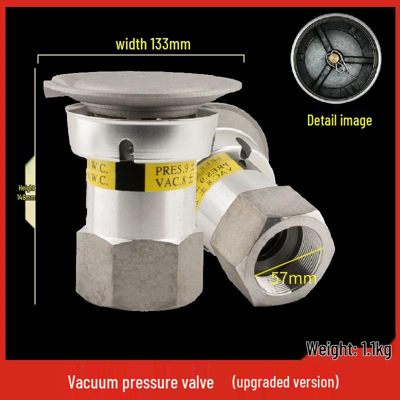 2-Inch Aluminum Gas Tank PV Vacuum Pressure Valve, Flanged Threaded, Oil & Gas Breather DN50
