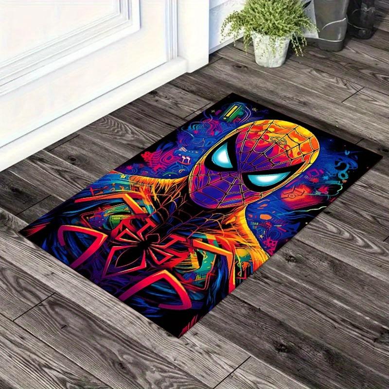 

1pc Spider-Man Pattern Area Rug Soft Flannel Floor Mat for Living Room, Office, Bedroom, Outdoor and Camping, Sofa Coffee Table Floor Mat, D 60cm by 90cm