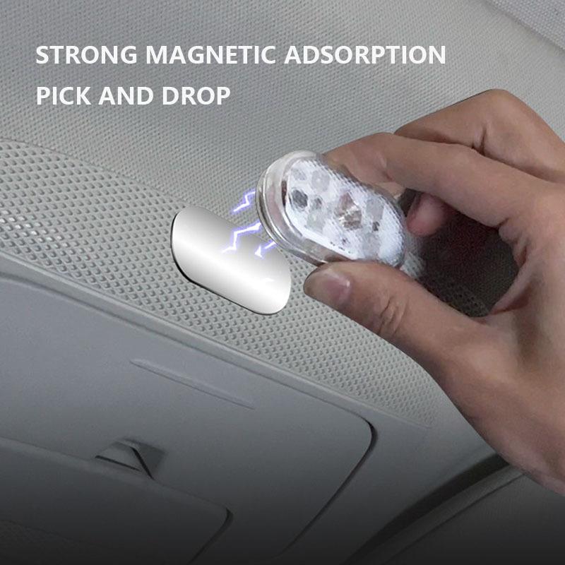 1/2/4Pcs LED Touch Light Mini Car Interior Lighting USB Rechargeable Auto Roof Ceiling Reading Lamps Atmosphere Decoration Lamp