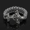 Pulsera Paracord Nórdica Vikinga de Acero Inoxidable Martillo de Thor Cuervo