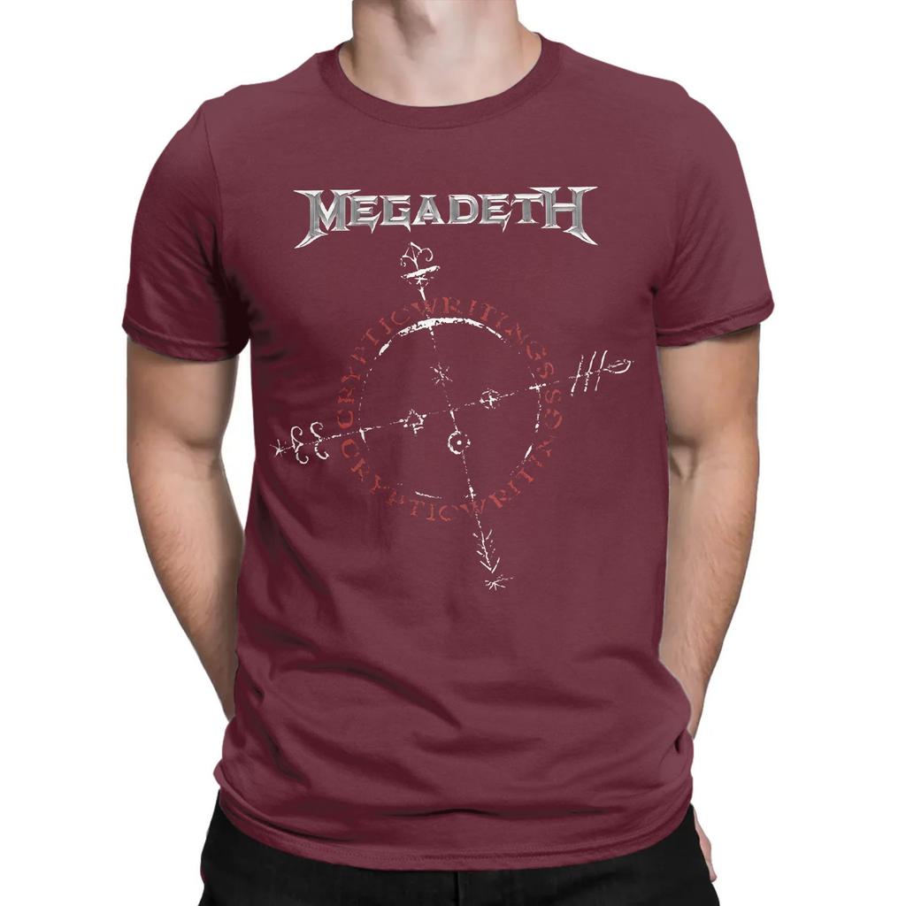 Men T-Shirts Heavy Metal Megadeths Funny 100% Cotton Tee Shirt Short Sleeve  T Shirts Round Neck Tops Gift Idea
