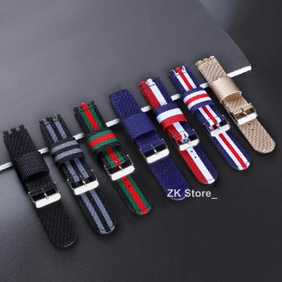 Correa de Muñeca de Nailon de 17 mm 19 mm 20 mm para Correa de Reloj Swatch Banda de Tejido de Lona Trenzada Correa de Reloj de Liberación Rápida para Hombre Militar Deportivo
