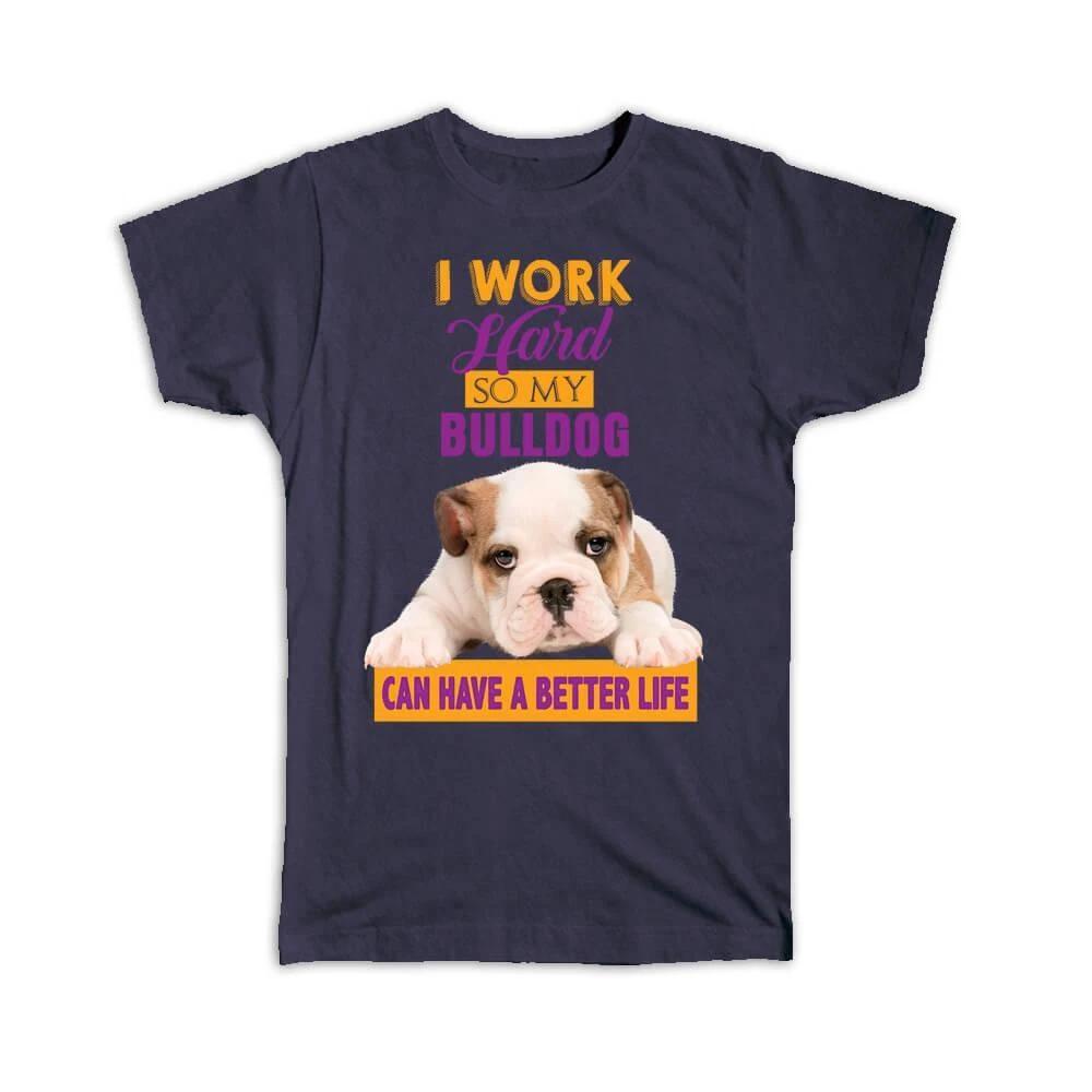 

Gift T-Shirt : Bulldog Puppy Lovely Pet Dog Animal Flowers Paws Bones Cute L