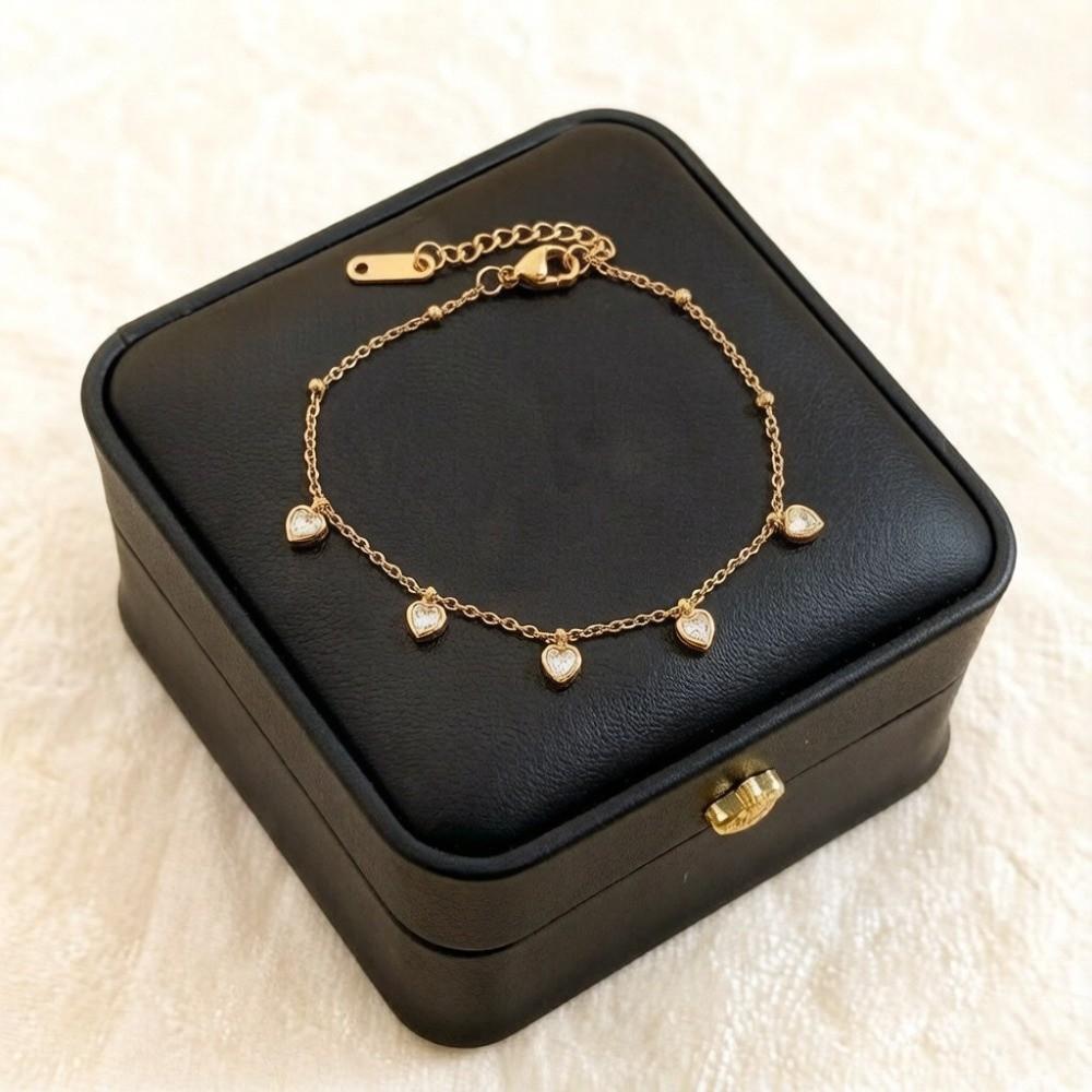 Non Tarnish Love Pendant Bracelets Adjustable Foot Chain Fashion Women's Bracelet  Birthday Gifts
