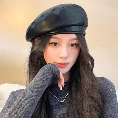 Berretto da donna elegante retrò, Cappellino snapback in pelle PU per il tempo libero, Per viaggi, feste in spiaggia, Per autunno e inverno