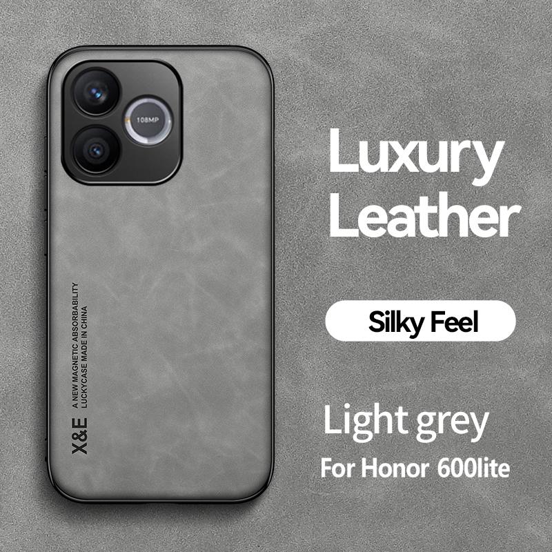 EUCAGR Skórzane Magnetyczne Odporne na Wstrząsy Tylne Etui Z Metalową Płytką Dla Honor 600 Lite/Honor 600Lite Obudowa Telefonu Dla Honor600Lite