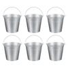 PATIKIL Small Metal Buckets with 6pcs Mini Galvanized Buckets for Party Silver 7"x6.4" Handles, Crafts, Favors, Decorations,