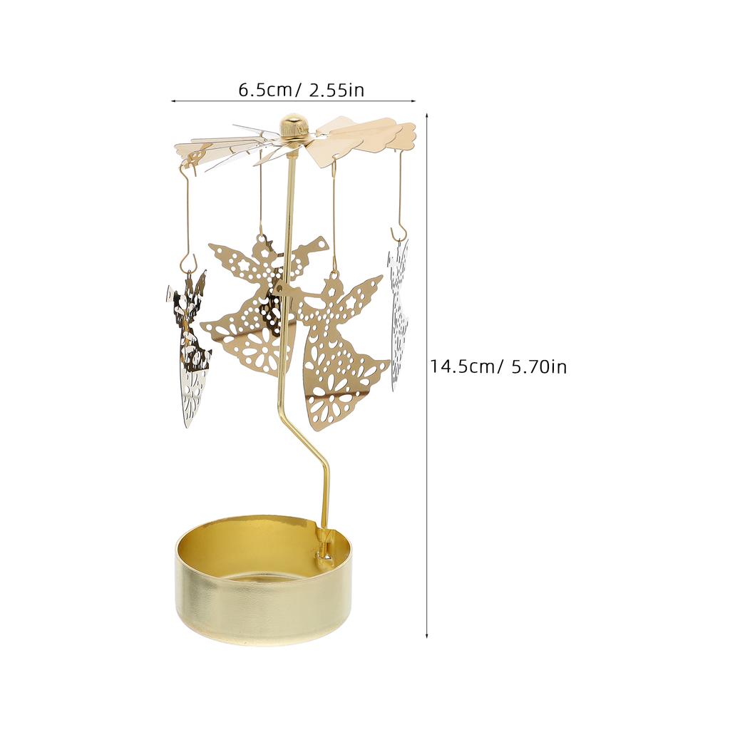 Rotating Holder Iron Tea Light Stand with Spinning Base for Christmas Valentine's Day Party Home Decor Decoration