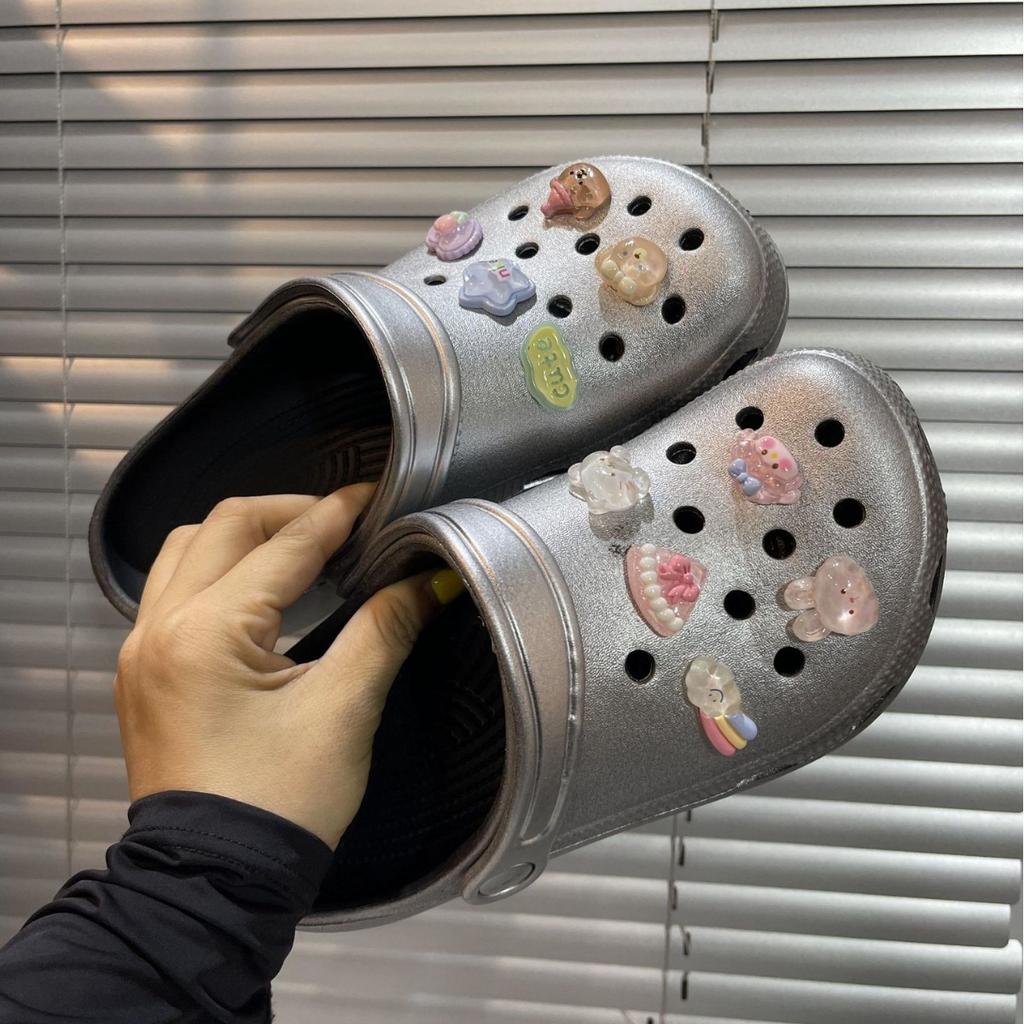 New summer hole shoes slippers women's outer wear summer thick-soled going out sandals women's bag head drag