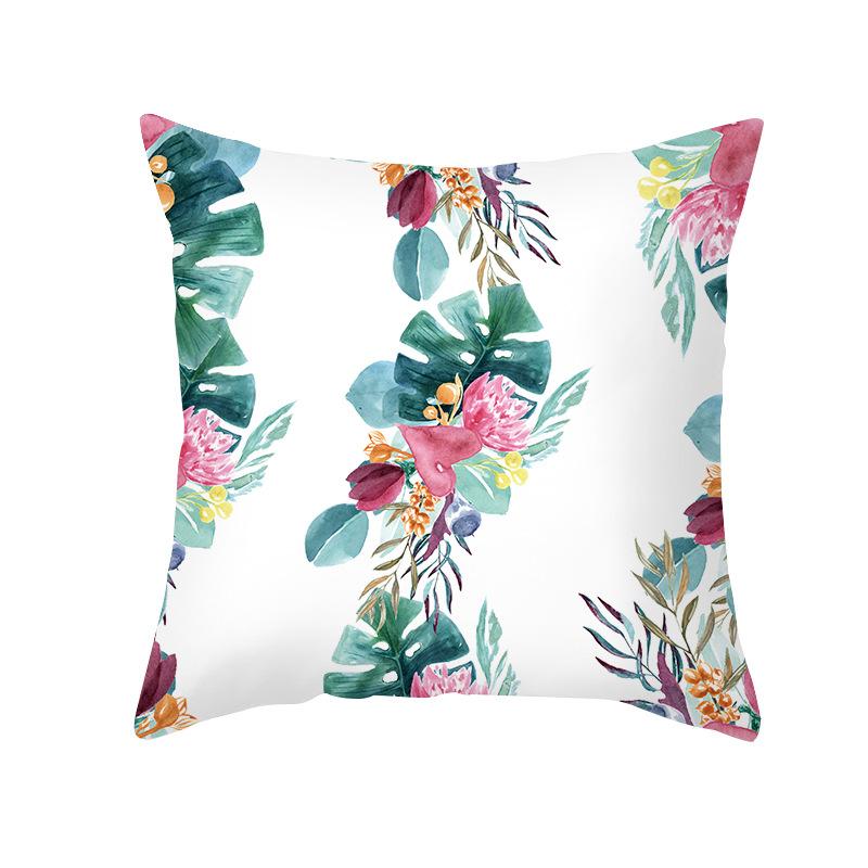 Ins Summer Green Plant Pillow Cover New Watercolor Pineapple Sofa Cushion Cover Home Supplies Pillow