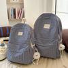 Plaid Backpack Campus Student Schoolbag Nylon Large Capacity Backpack