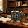 Medieval Pirate Drinking Cup With Ergonomic Axes Handle And Decorative Carvings Beer Mug For Beverage Enthusiasts Gift