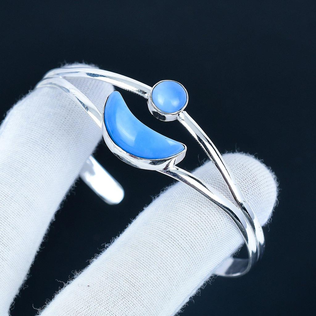 Owyhee Opal Gemstone Handmade Cuff Bangle 925 Sterling Silver Cuff Bangle,  Owyhee Opal Bracelet For Wife , Unisex Bangle, Father's Day Gift