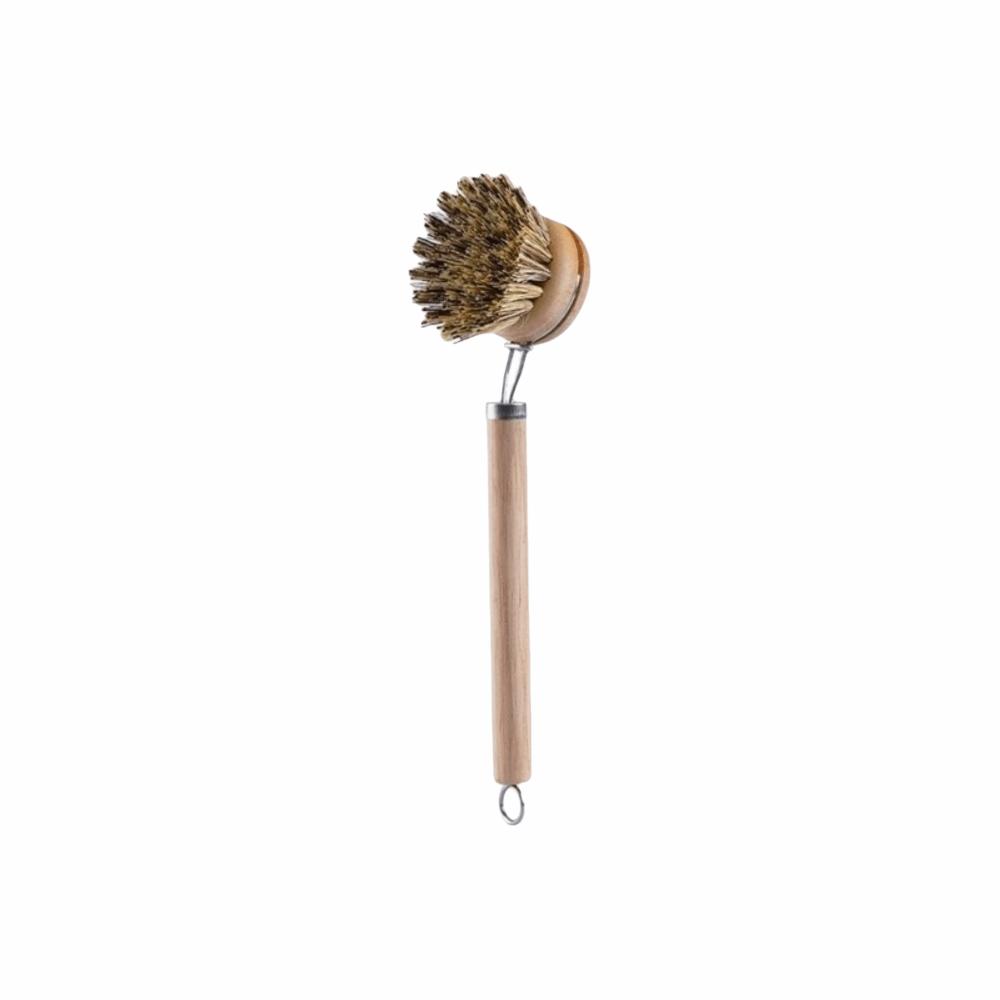 Solid Wood Dish Pot Brush Replaceable Frying Pan Brush Kitchen Cleaning Brush  Home Cleaning