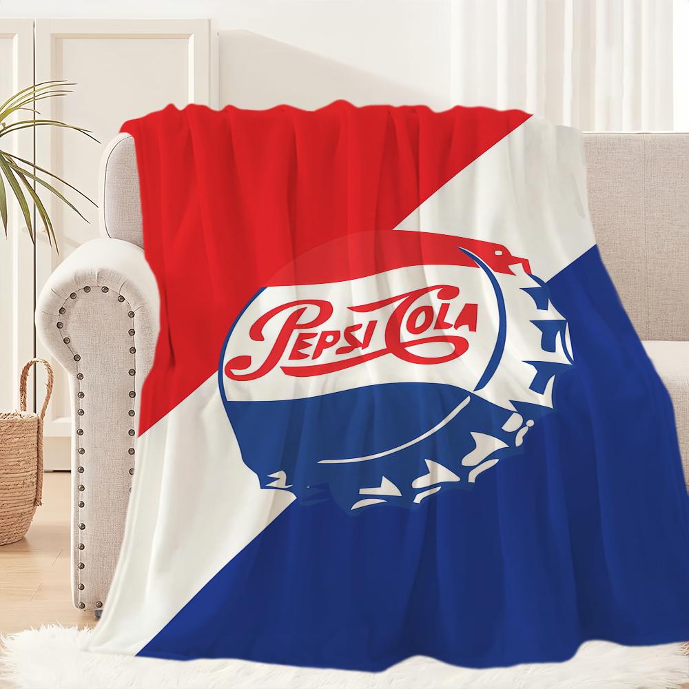Fashion Art P-pepsi C-cola Logo Blanket Plush Nap Sofa rug for Living Room Warm Office Bedroom Birthday Home Travel Kid Gifts