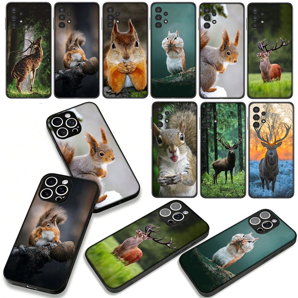 Deer Hunting Buck Squirrel Case for Samsung Galaxy A07 A13 A12 A14 A23 A42 A50 A51 A52 A53 A70 A71 A72 A21S A04 Note 20 9 8 10