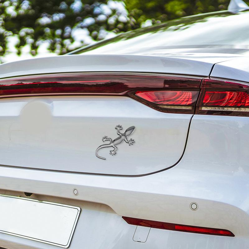 Scratch Resistant Car Sticker 3D Geometric Lizard Car Decal Waterproof Sunproof Removable No Residue for Car Door Auto Body Decoration