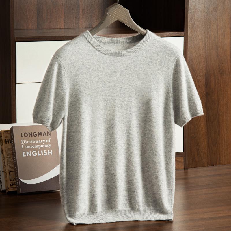 

Men s Cashmere Blend Round Neck Short Sleeve Sweater: Perfect for Autumn and Winter Extra Extra Large