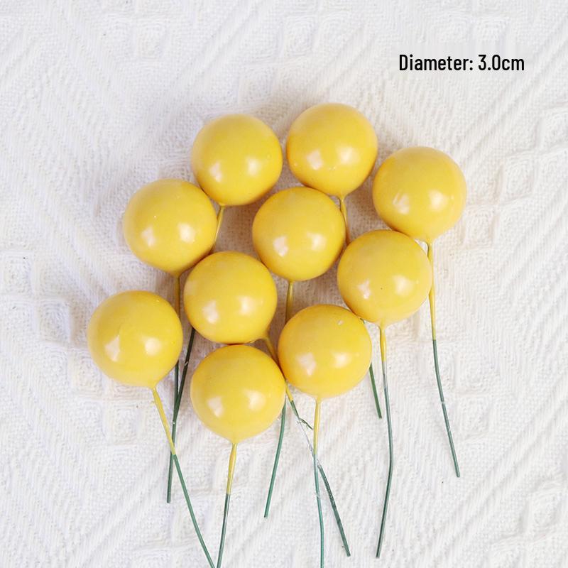 Gold and Silver Cake Decoration Balls Set - 10-Piece Birthday Topper Accessories