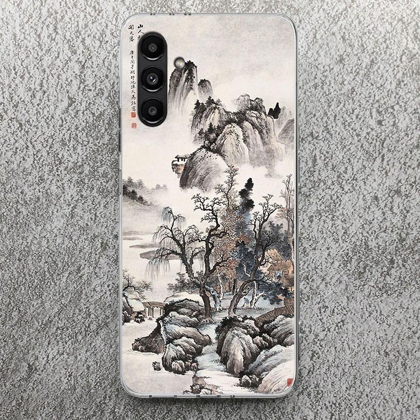 Chinese Style ink Painting Art Phone Case For Samsung Galaxy A17 A16 A56 A15 A55 A14 A54 A13 A53 A36 A35 A34 A33 A26 A25 A24 A23