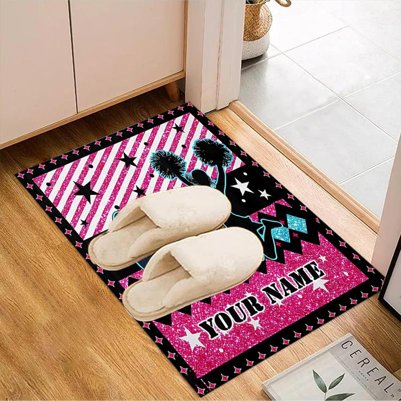 1PC Custom Name Spirit Poster Theme Floor Mat Ideal for Living Room, Game Rooms, Office, Bedroom Floor Mat Playful Design