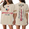 Womens Spring Tops Summer Shirts for Women 1776 2026 Print Casual Loose Fit Tshirts Shirts for Women Dressy Tops for Women